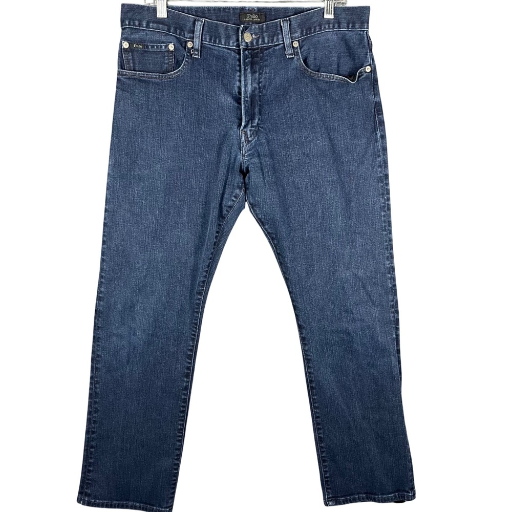 Polo Ralph Lauren Jeans Mens 34 Blue Hampton Relaxed Straight Dark Wash Denim